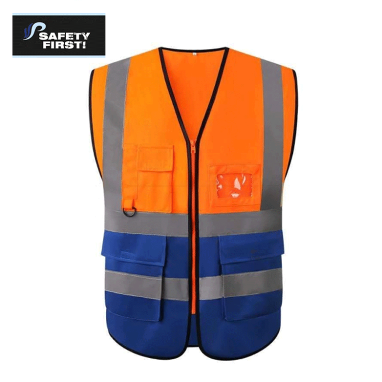 Dual color safety vest with pockets