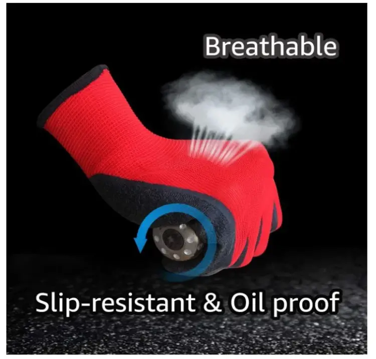 Crinkle Latex Rubber Hand Coated Safety Work Gloves - Image 10