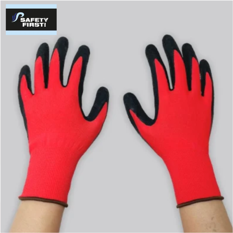 Crinkle Latex Rubber Hand Coated Safety Work Gloves - Image 5