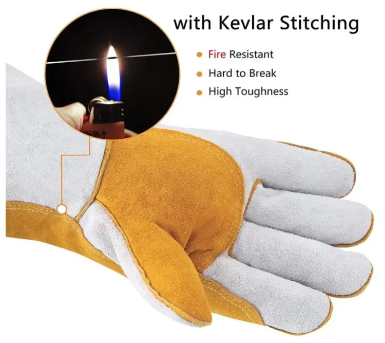Heat Proof Welding Gloves with Palm - Image 5
